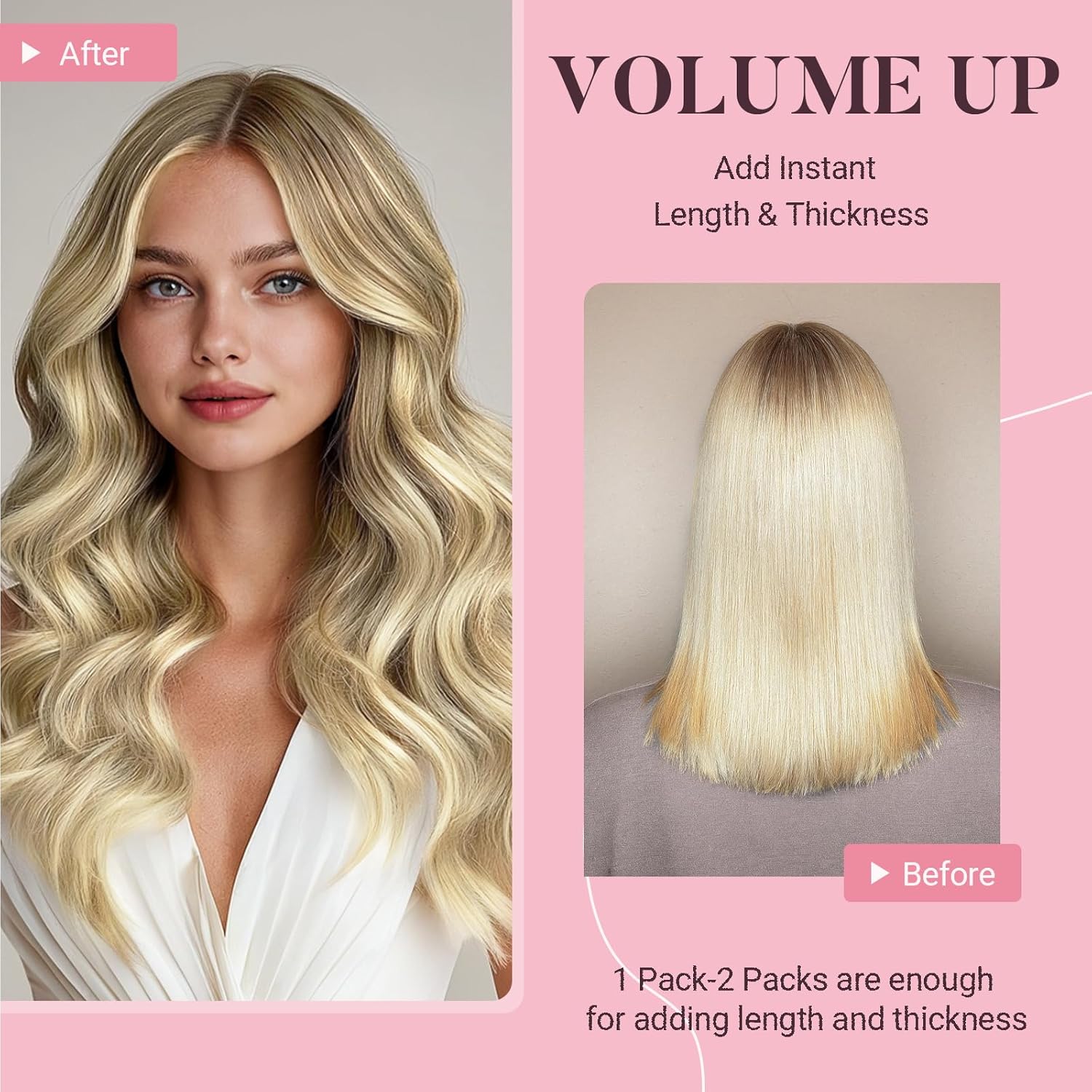 MAXITA 16 Inch Light Blonde Highlights Sew In Human Hair Extensions 80g Double Weft - Image 7