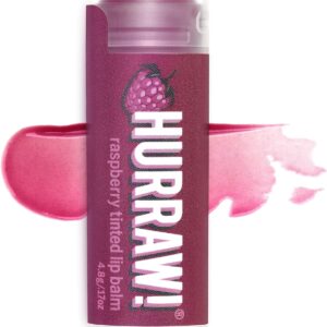Hurraw! Raspberry Tinted Lip Balm: (Sheer Berry Tint) Organic, Certified Vegan, Cruelty and Gluten Free. Non-GMO, 100% Natural Ingredients. Bee, Shea, Soy and Palm Free. Made in USA