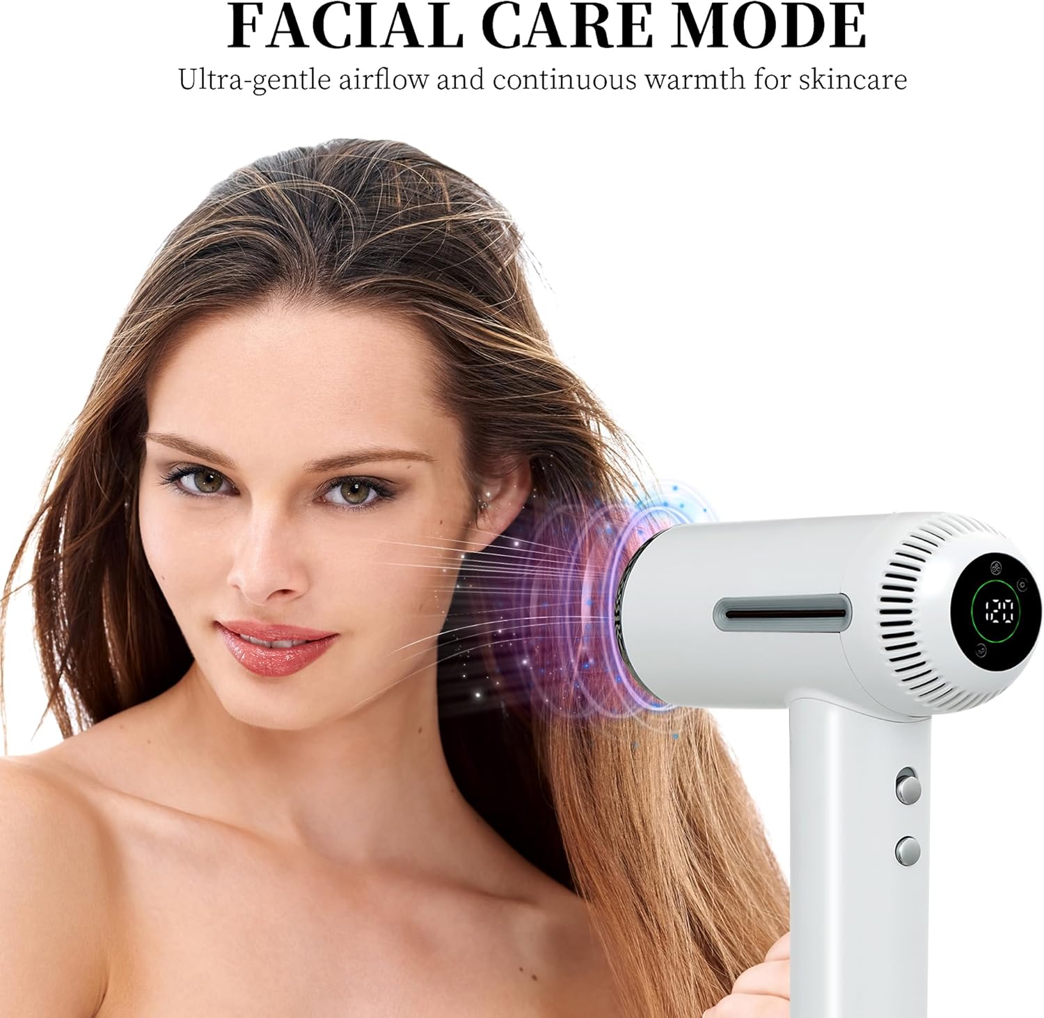 1600W Ionic Hair Dryer with 7 Heat Settings, 31 Modes, LCD Display, and Diffuser - Image 6