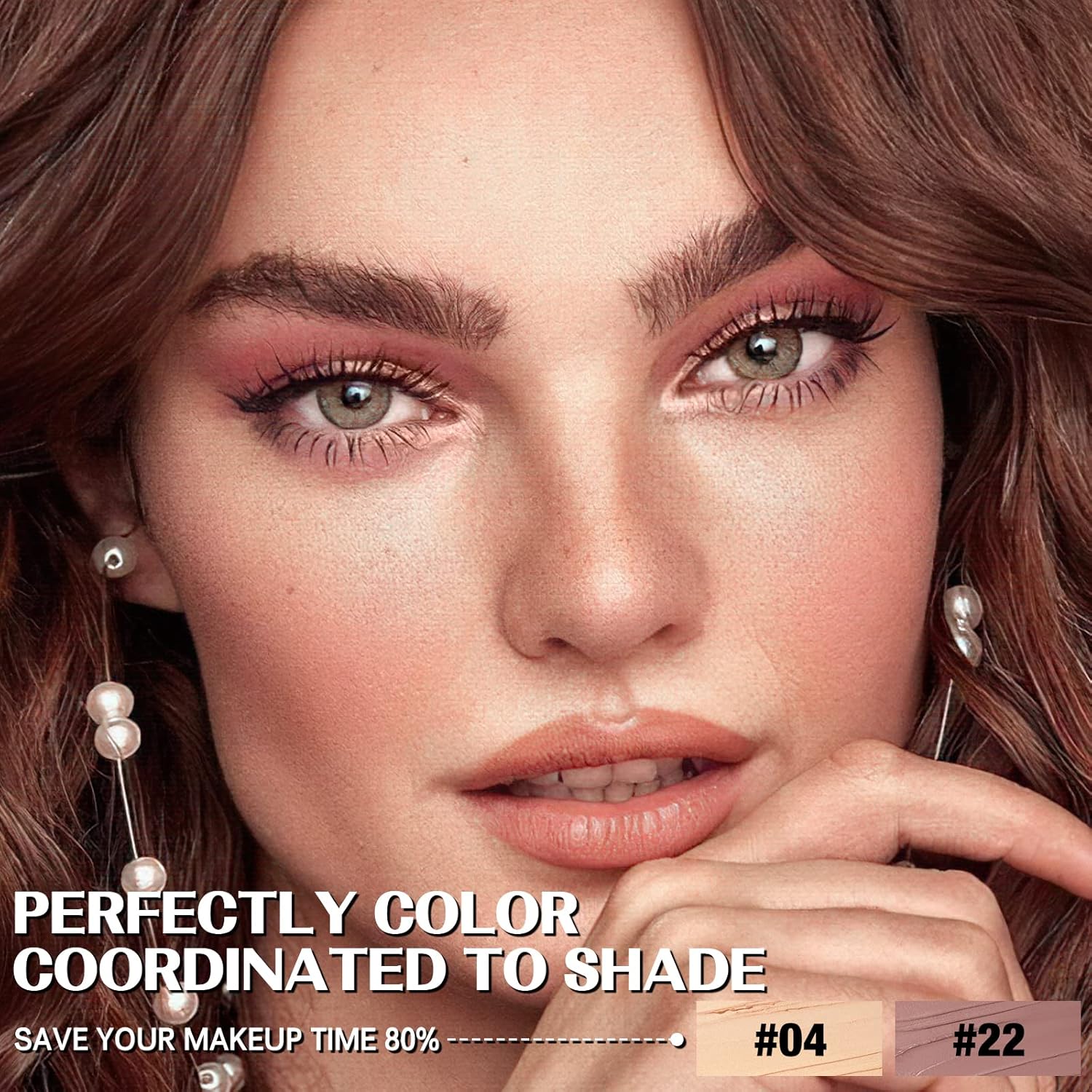FOCALLURE 2-Piece Shimmer Matte Cream Eyeshadow Stick Set with Built-in Blending Brush - Image 2