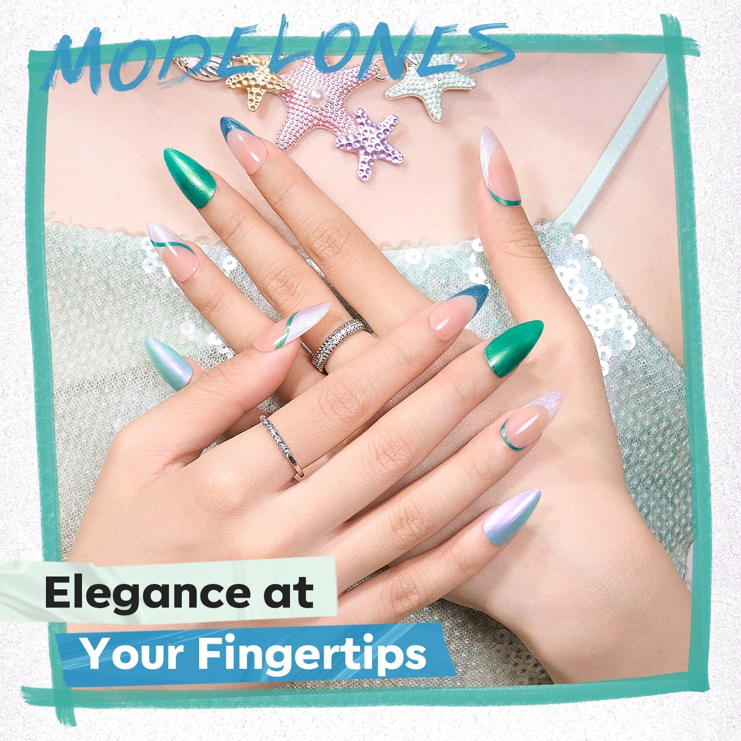 Modelones Mini Nail Polish Set 6 Quick Dry Colors Glitter Finish for DIY Manicure - Image 2