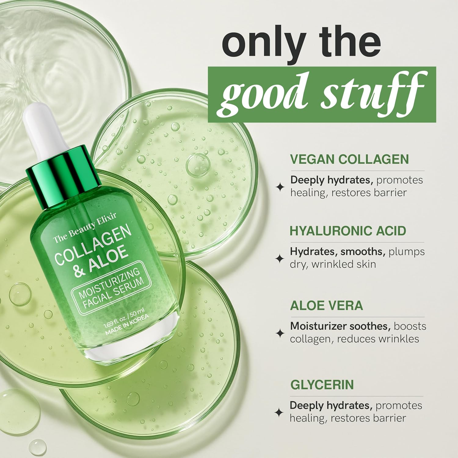 Revitalizing Aloe and Collagen Face Serum 1.69 oz for Anti-Aging Hydration - Image 4