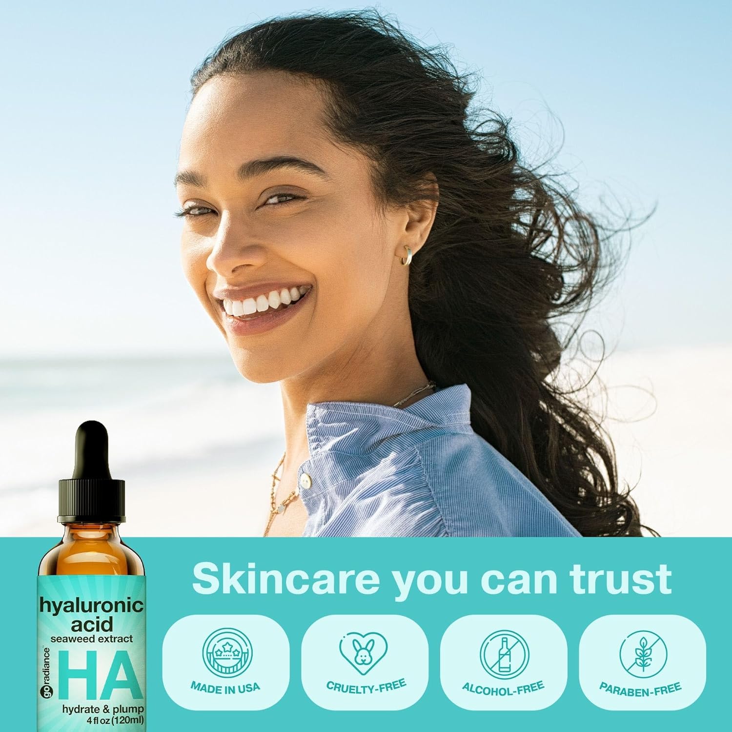 Double Size 4OZ Hyaluronic Acid Serum 3.5% for Hydration with Seaweed and Chamomile - Image 7