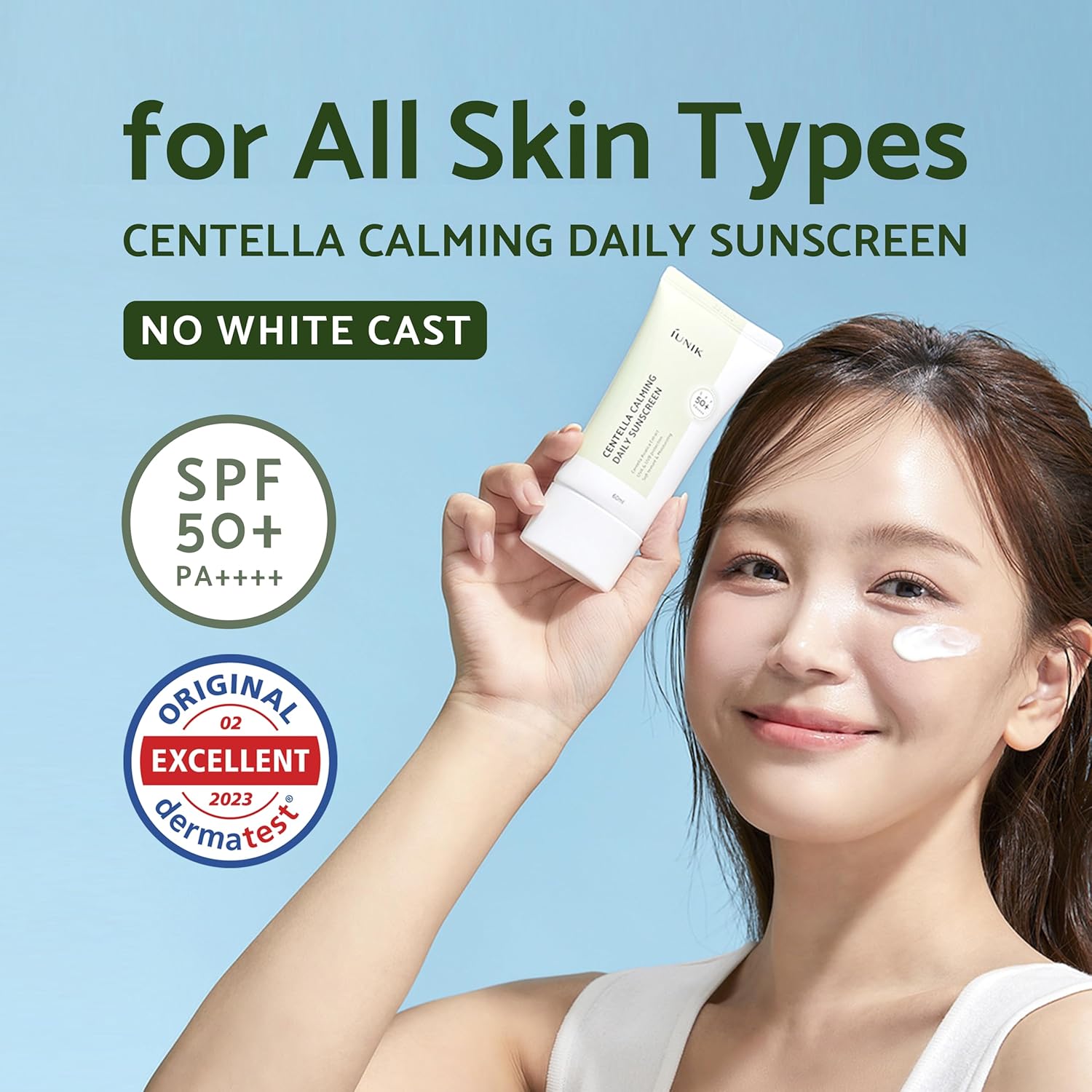 IUNIK Centella Calming Moisture Daily Sunscreen SPF 50+ PA++++ 50ml for Sensitive Skin - Image 2