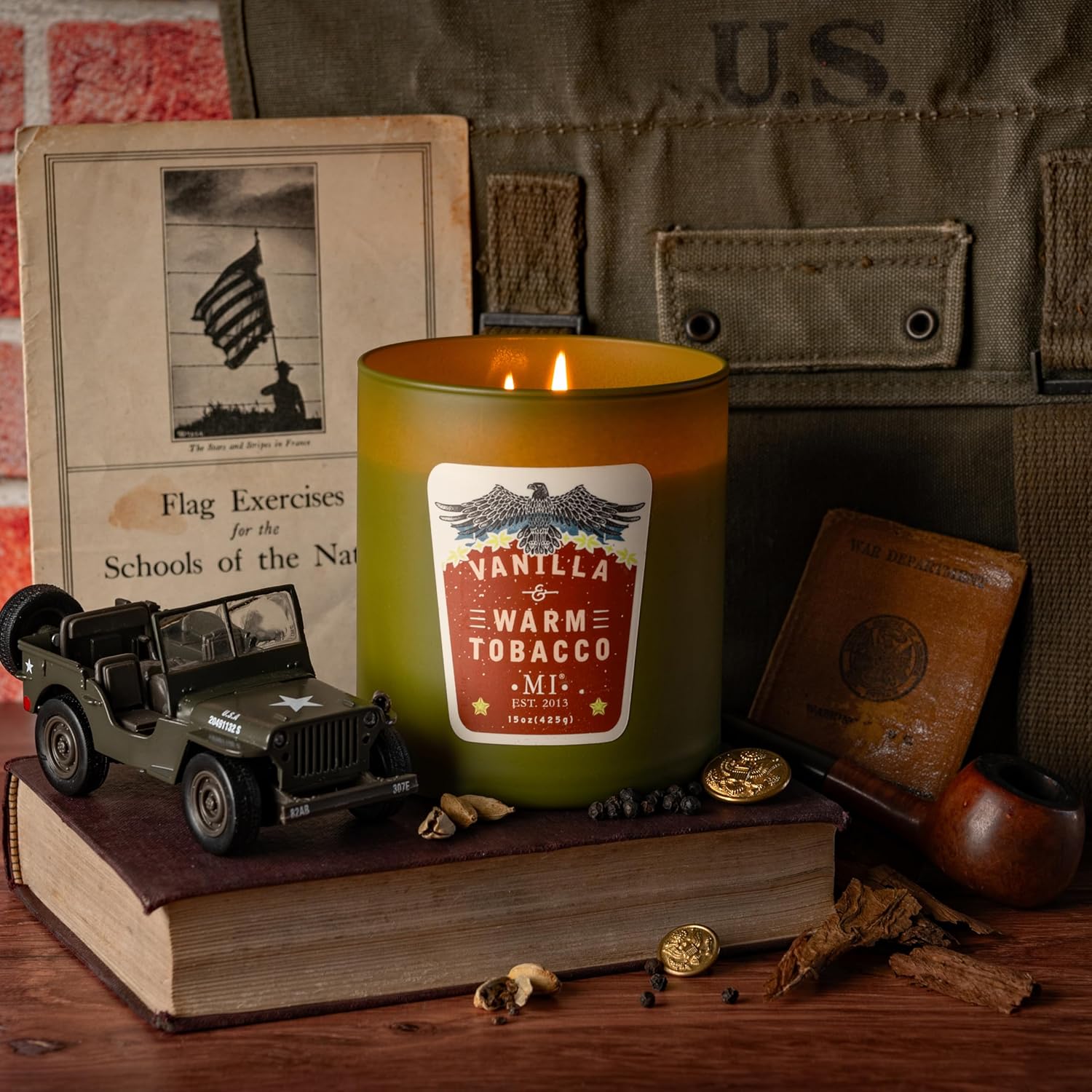 Manly Indulgence Vanilla Warm Tobacco Scented Candle 15 oz 60 Hour Burn - Image 6