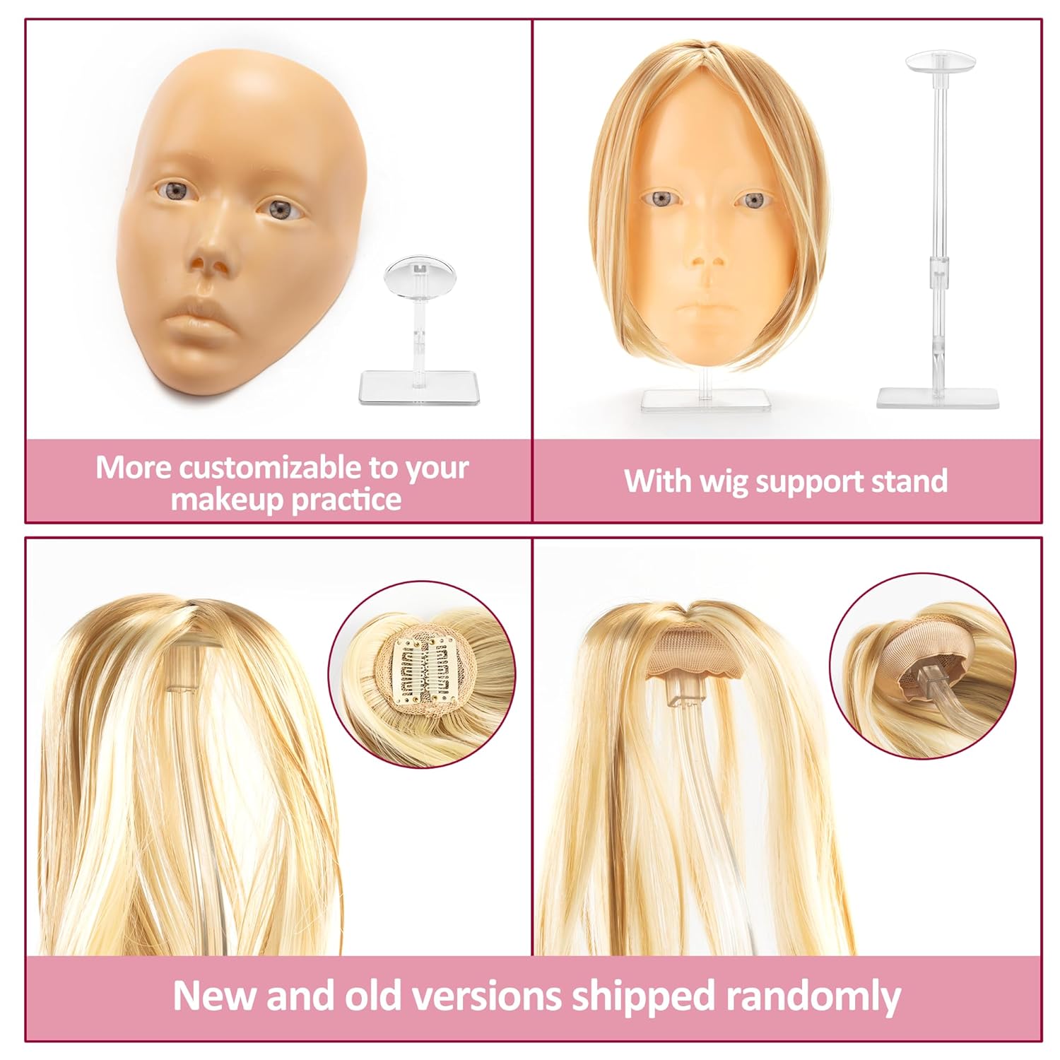 3D Realistic Human Hair Makeup Practice Face Mannequin for Beginners Enthusiasts - Image 4