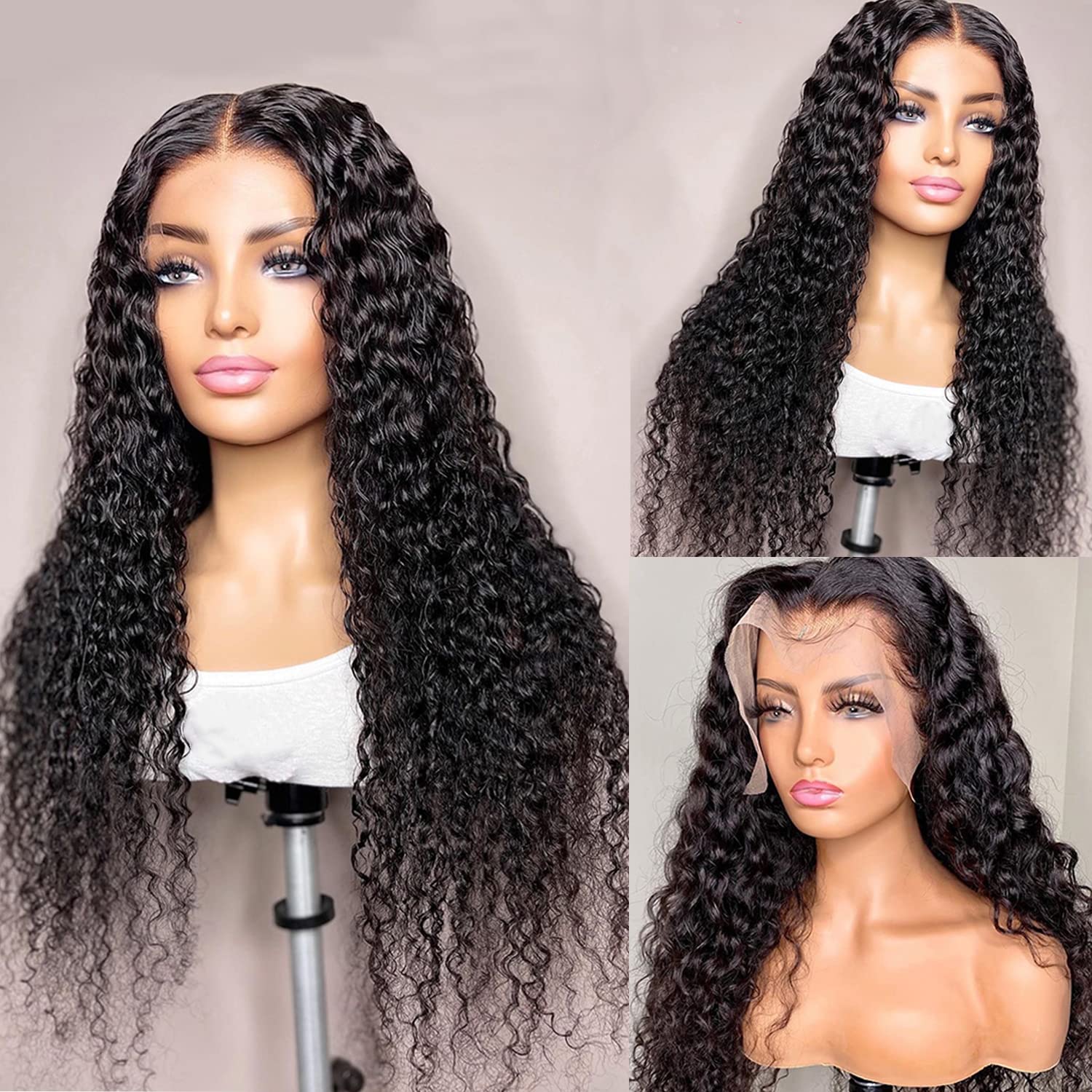18 Inch Water Wave 13x6 HD Lace Front Wig, 180 Density Curly Human Hair for Women - Image 5