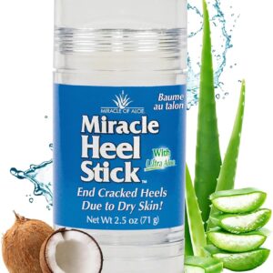 Heel Balm for Dry Cracked Feet - Miracle Heel Stick for Cracked Heel Repair - Heel Balm Stick for Cracked Heel Treatment - Formulated with Pure Aloe Vera, Tea Tree Oil, Shea & Cocoa Butters | 2.5 oz