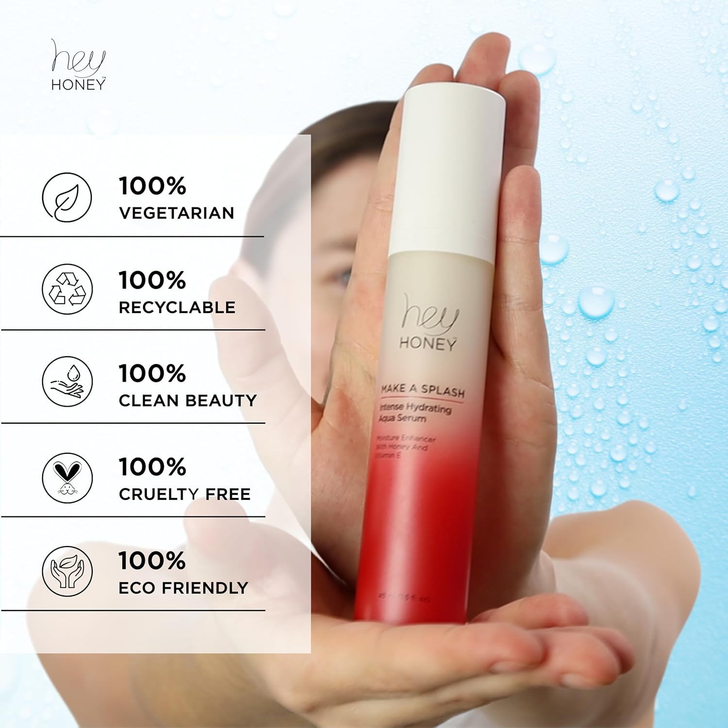 Hey Honey Skincare Make A Splash Intense Hydrating Niacinamide Aqua Face Serum 1.5 Oz for Anti-aging - Image 4