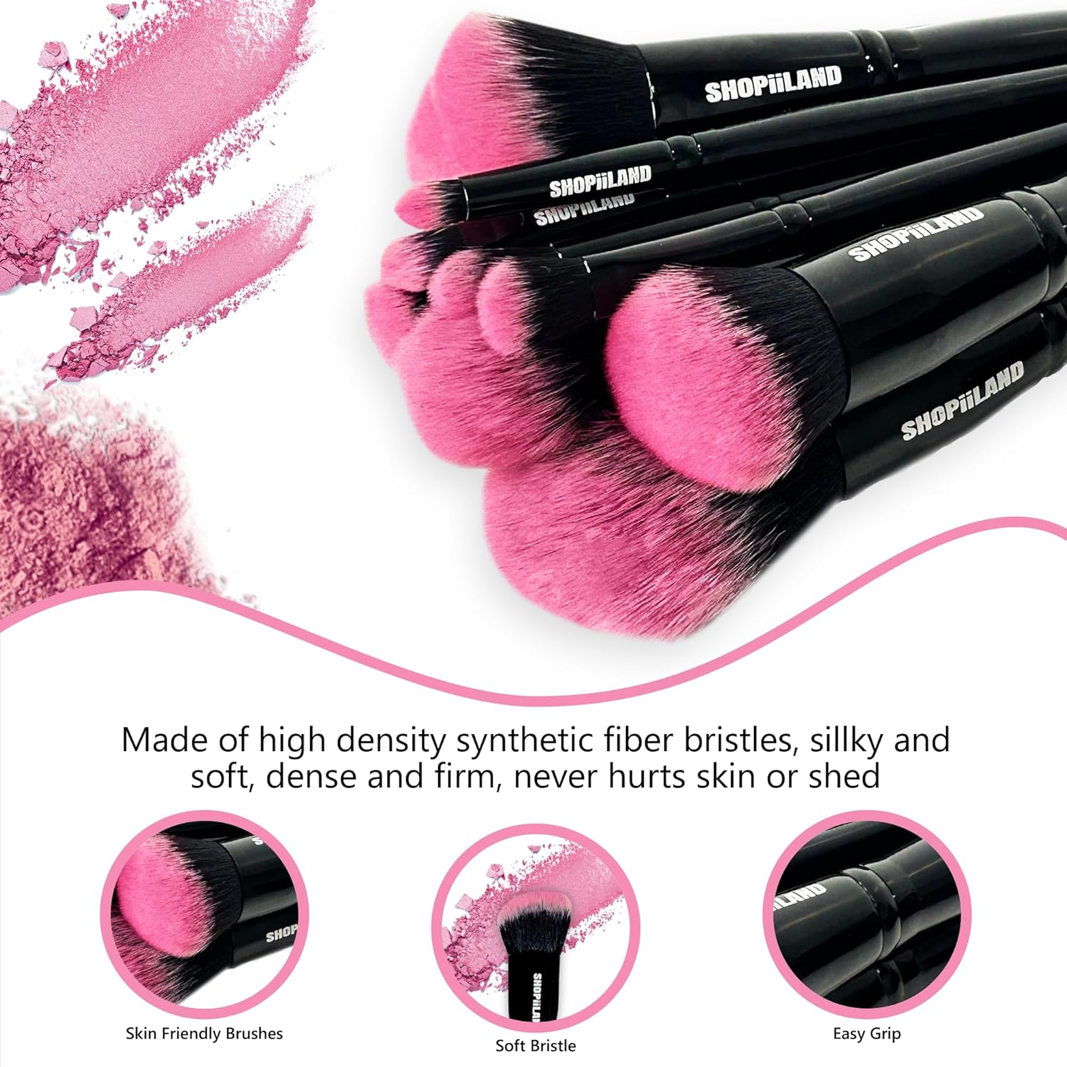 18-Piece Professional Makeup Brush Set with Case, Soft Vegan Bristles for Face and Eyes - Image 2