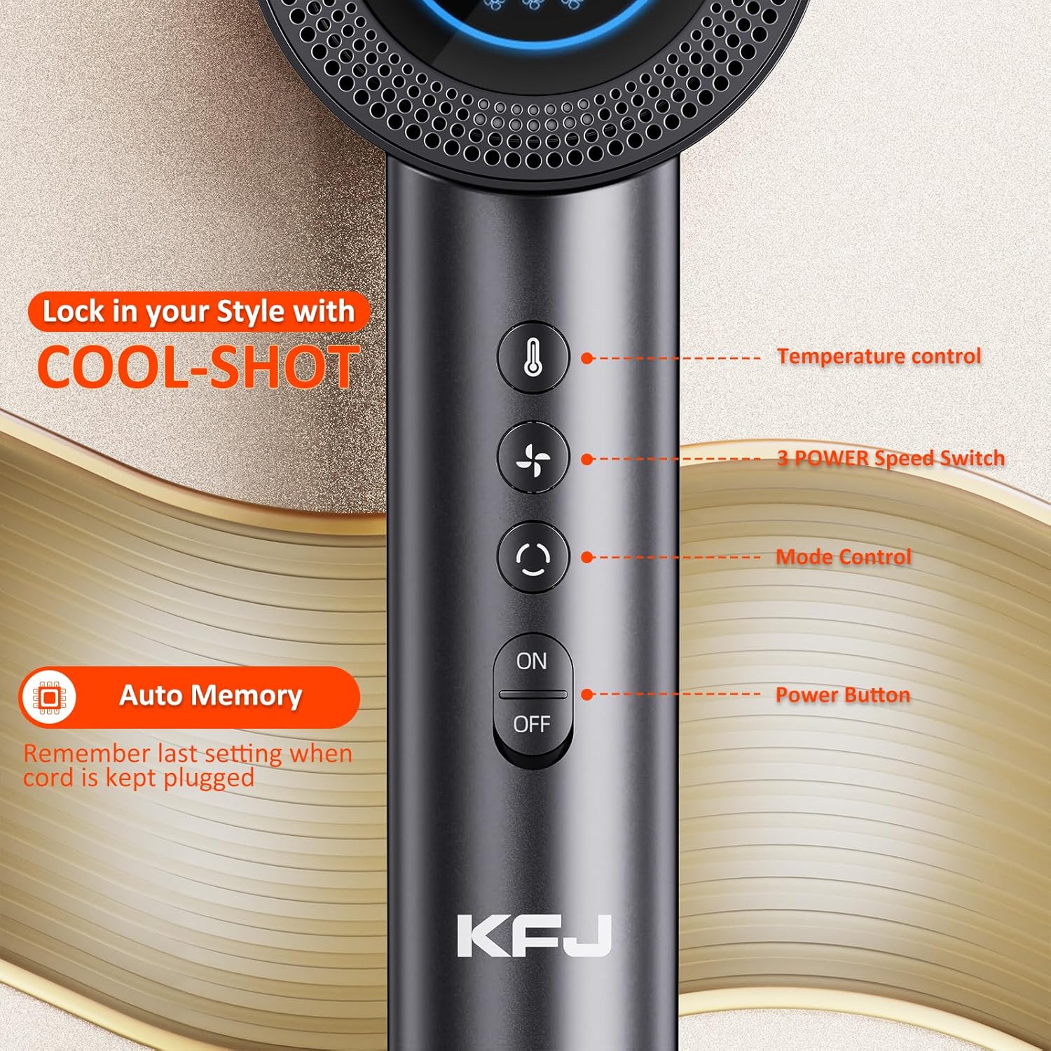 KFJ 110000 RPM Ionic Hair Dryer, Low Noise, Thermal Control, Perfect for Home or Travel - Image 4