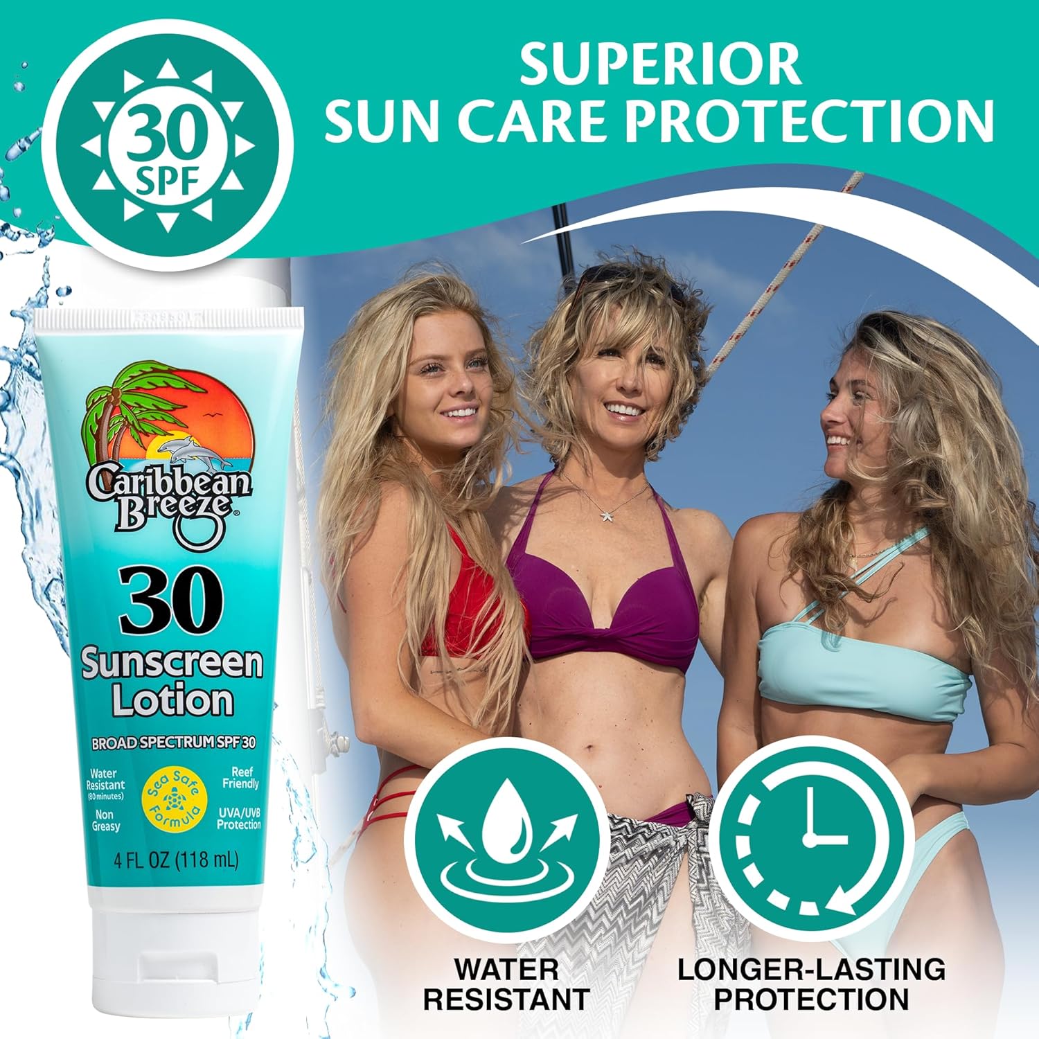 Reef Safe SPF 30 Mango Lime Scent Sunscreen Lotion 4 Oz Water Resistant - Image 2