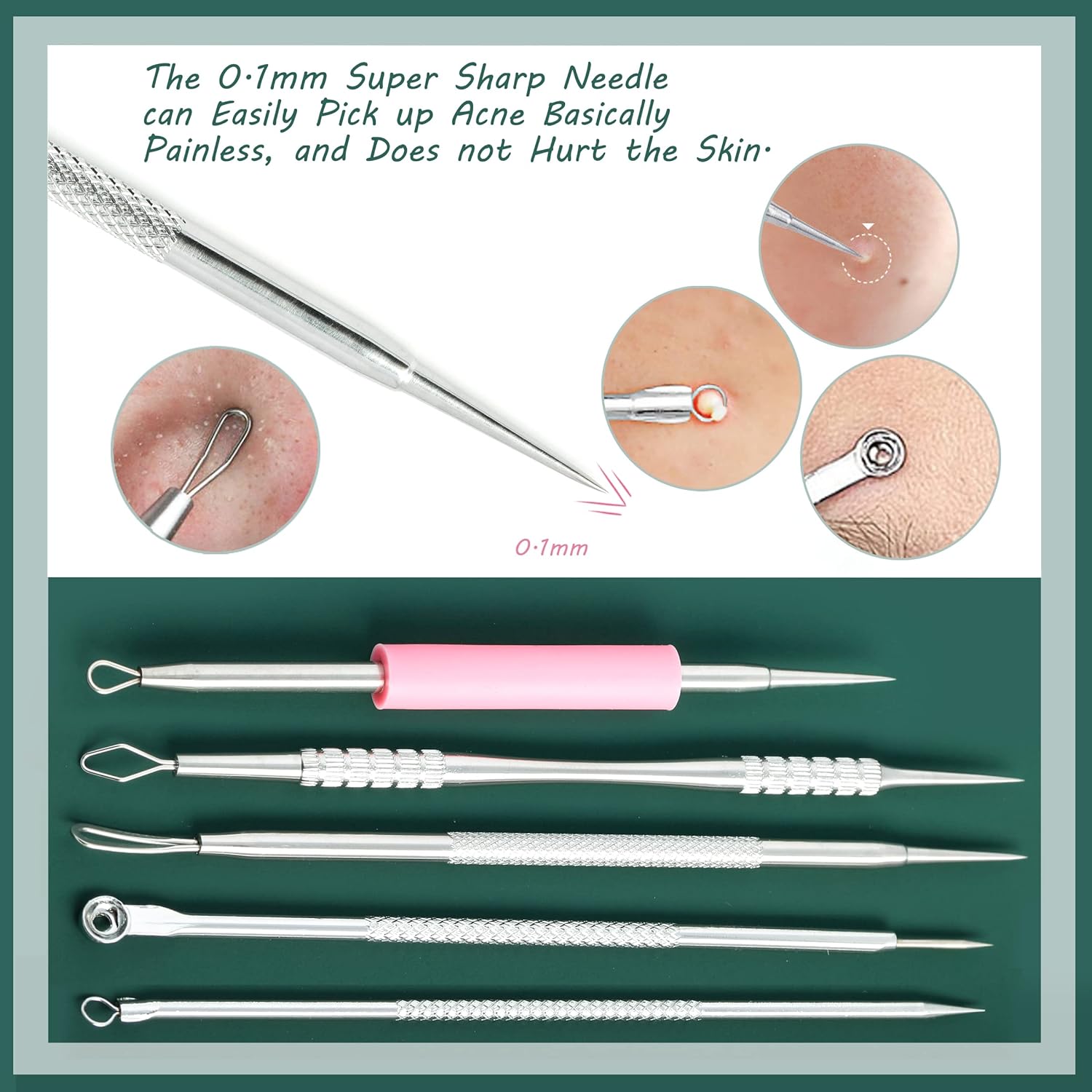 16 Piece Stainless Steel Blackhead Remover Tool Kit 2025 with Metal Case - Image 4