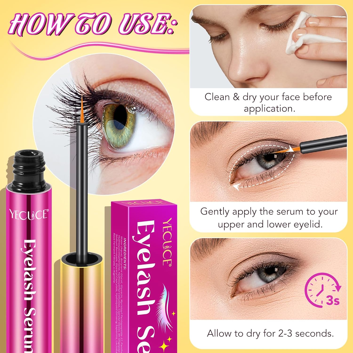 10ml Fuller, Longer-Looking Eyelash Growth Serum for Nourishing Damaged Lashes - Image 6