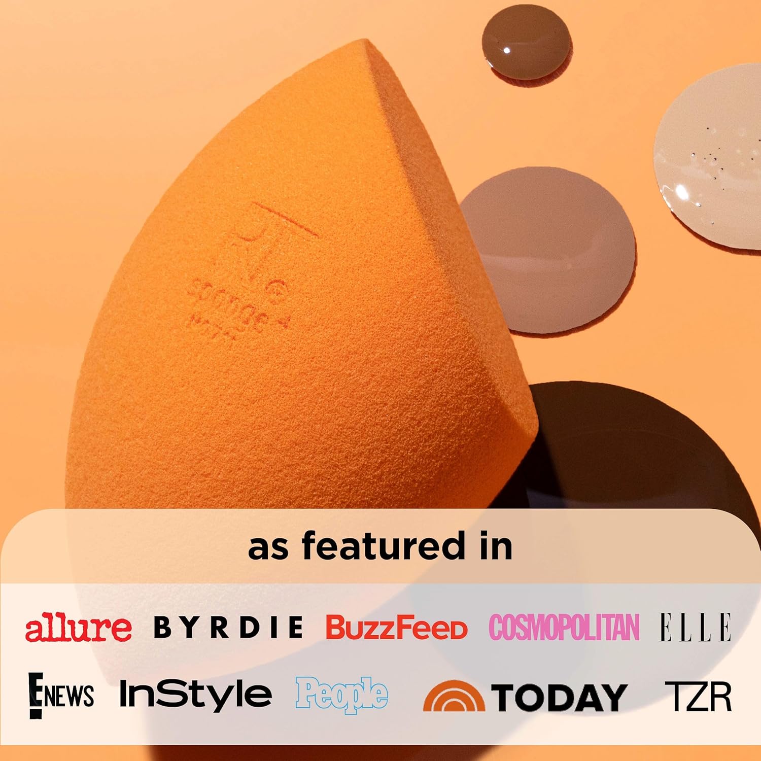 Real Techniques Miracle Complexion Sponge for Liquid & Cream Foundation, Latex-Free Foam, 1 Count, Orange - Image 2