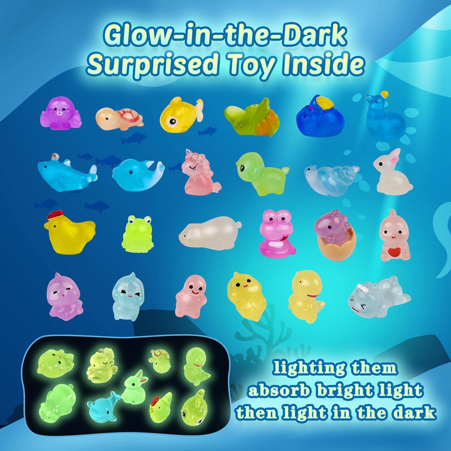 24 Piece Kids Bath Bomb Set with Glow in The Dark Surprise Toy - Image 2