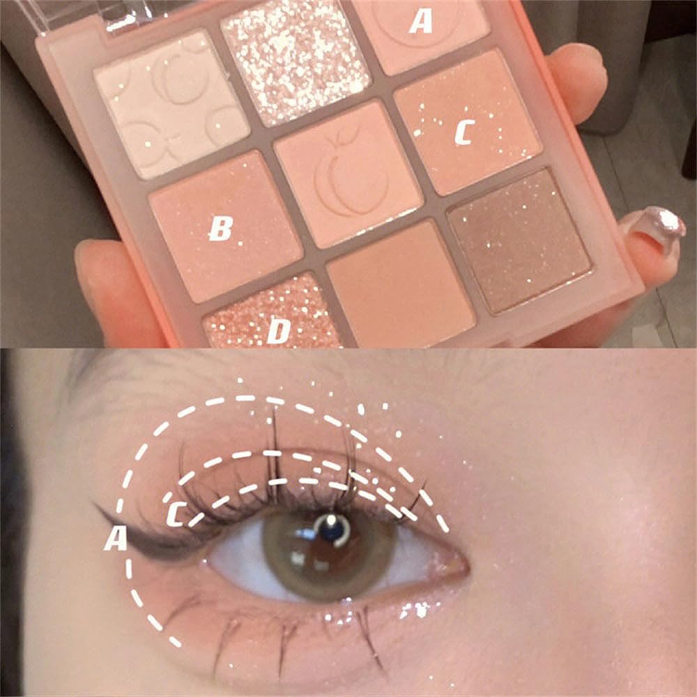 9 Color Nude Gold Eyeshadow Palette 12g Matte Shimmer Waterproof High Pigment - Image 3