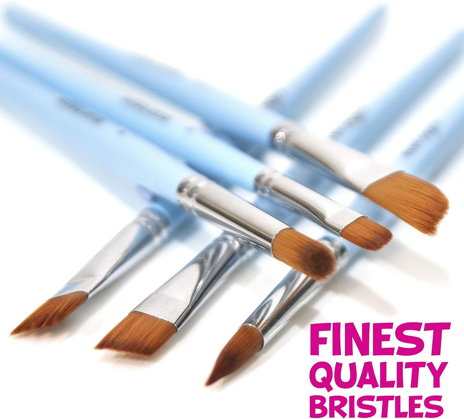 Set of 12 Blue Squid Watercolor Paint Brushes with Soft Nylon Bristles for All Ages - Image 2