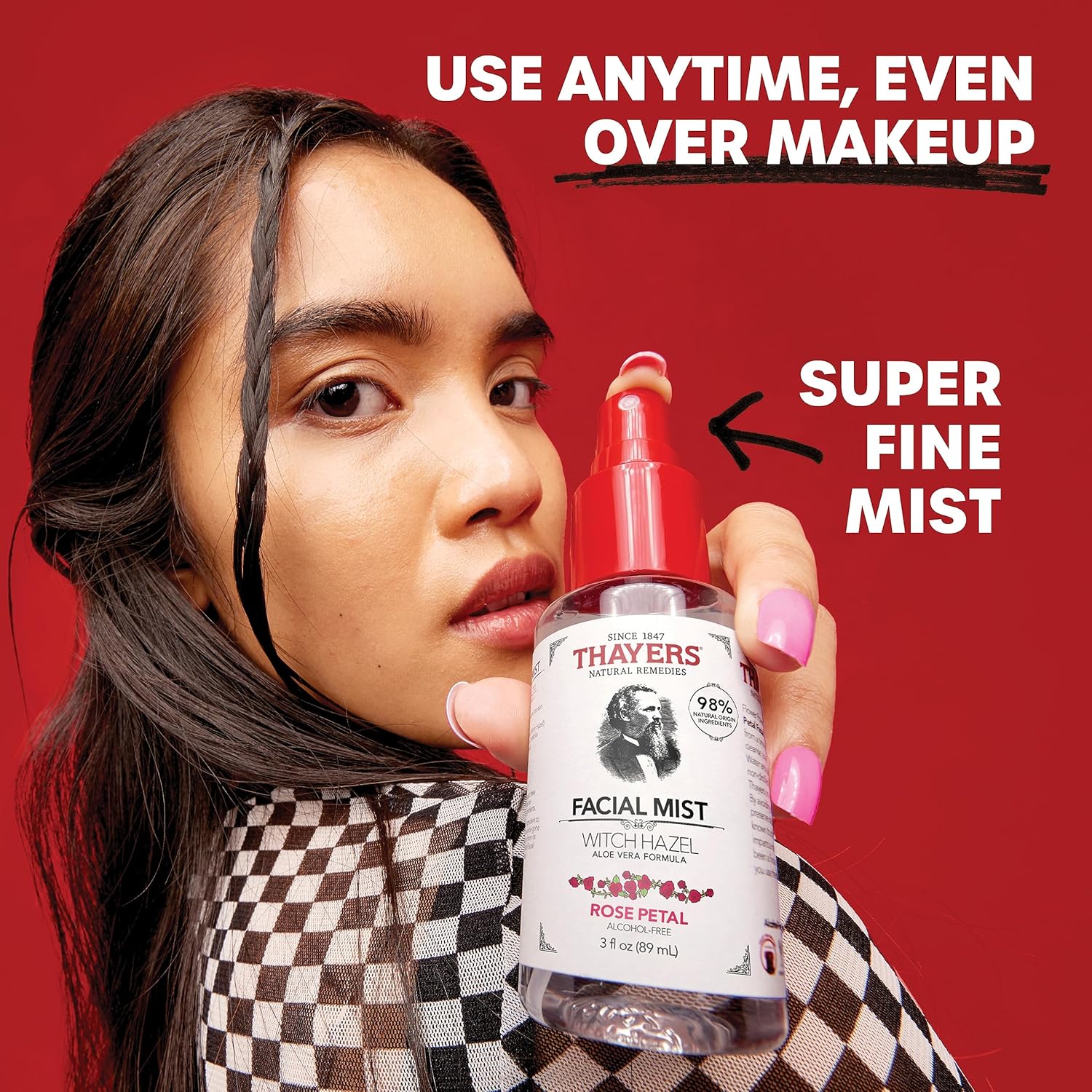 Thayers Alcohol-Free Rose Petal Witch Hazel Facial Mist Toner with Aloe Vera, 3 oz Trial Size for All Skin Types - Image 4