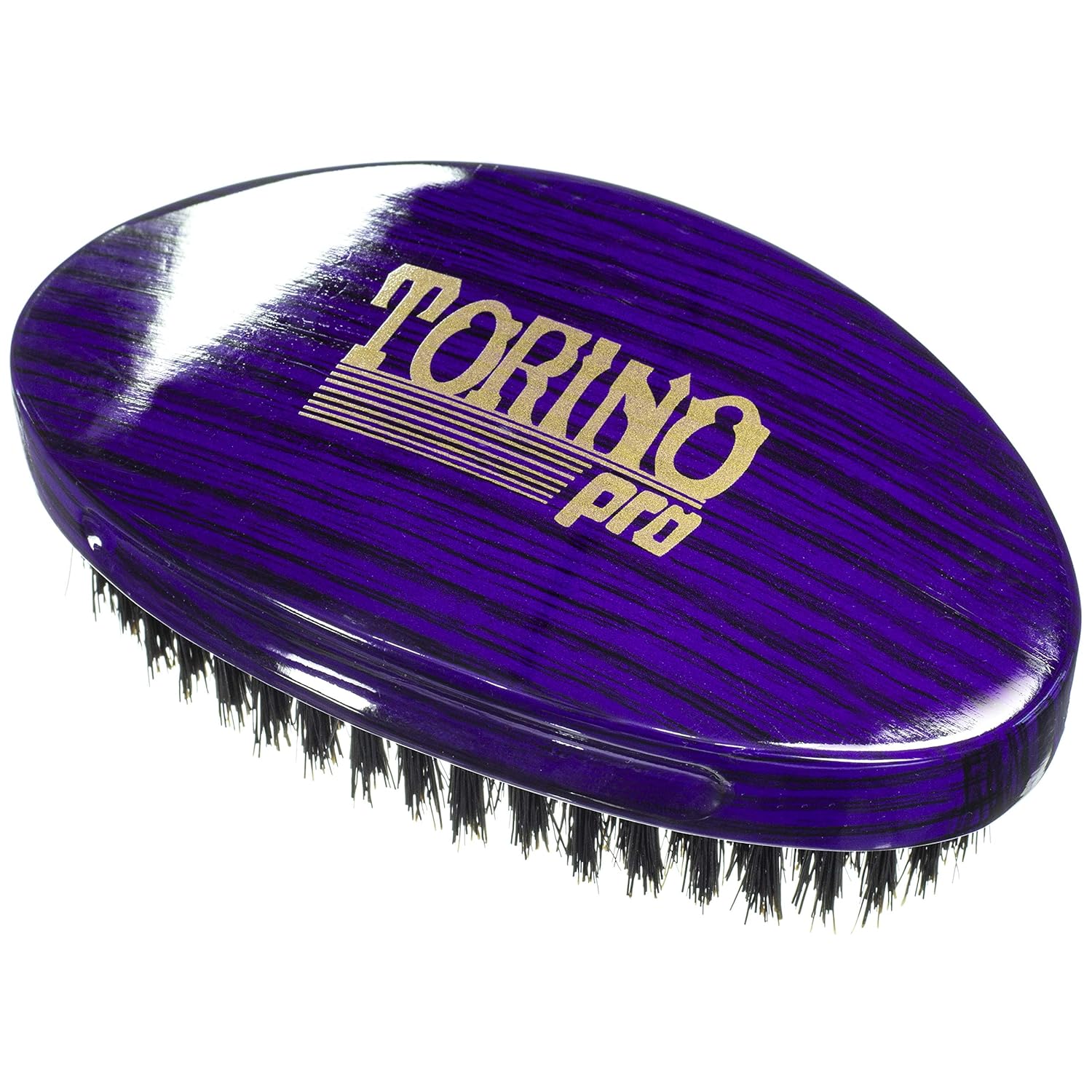 Torino Pro Wave #1460 - By Brush King - Curved, Firm Medium Palm/Military 360 Waves Brush
