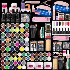 Professional Acrylic Nail Kit with UV Light, Gel Polish, Drill, Art Tips & Decoration - DIY Nail Art Tool & Supplies
