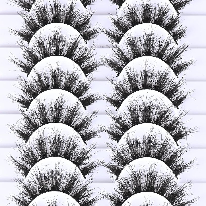 FARRED Natural Short Wispy Mink Volume False Eyelashes Pack of 10 Pairs - Image 7