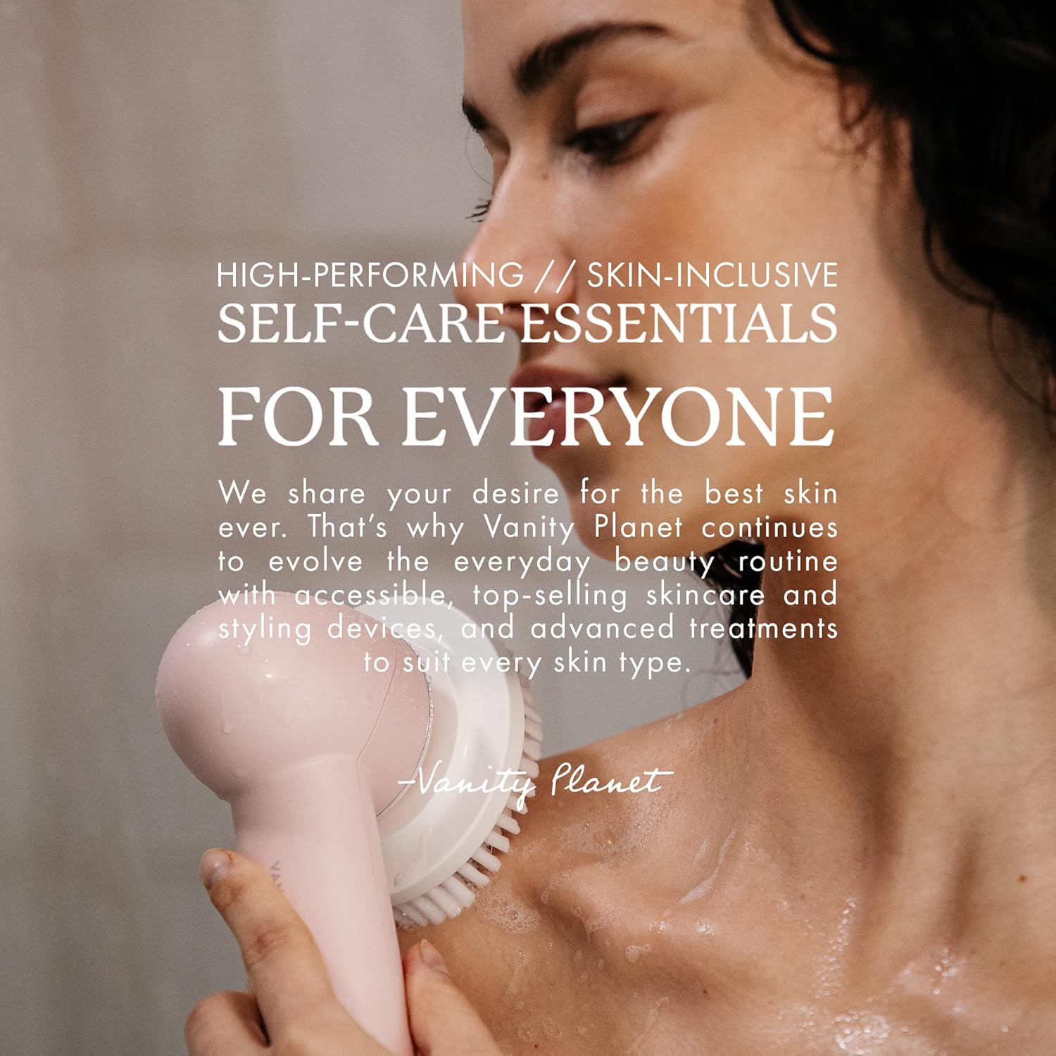 Vanity Planet Raedia 2.0 Pink Facial Cleansing Brush with 4 Brush Heads Water-Resistant - Image 6