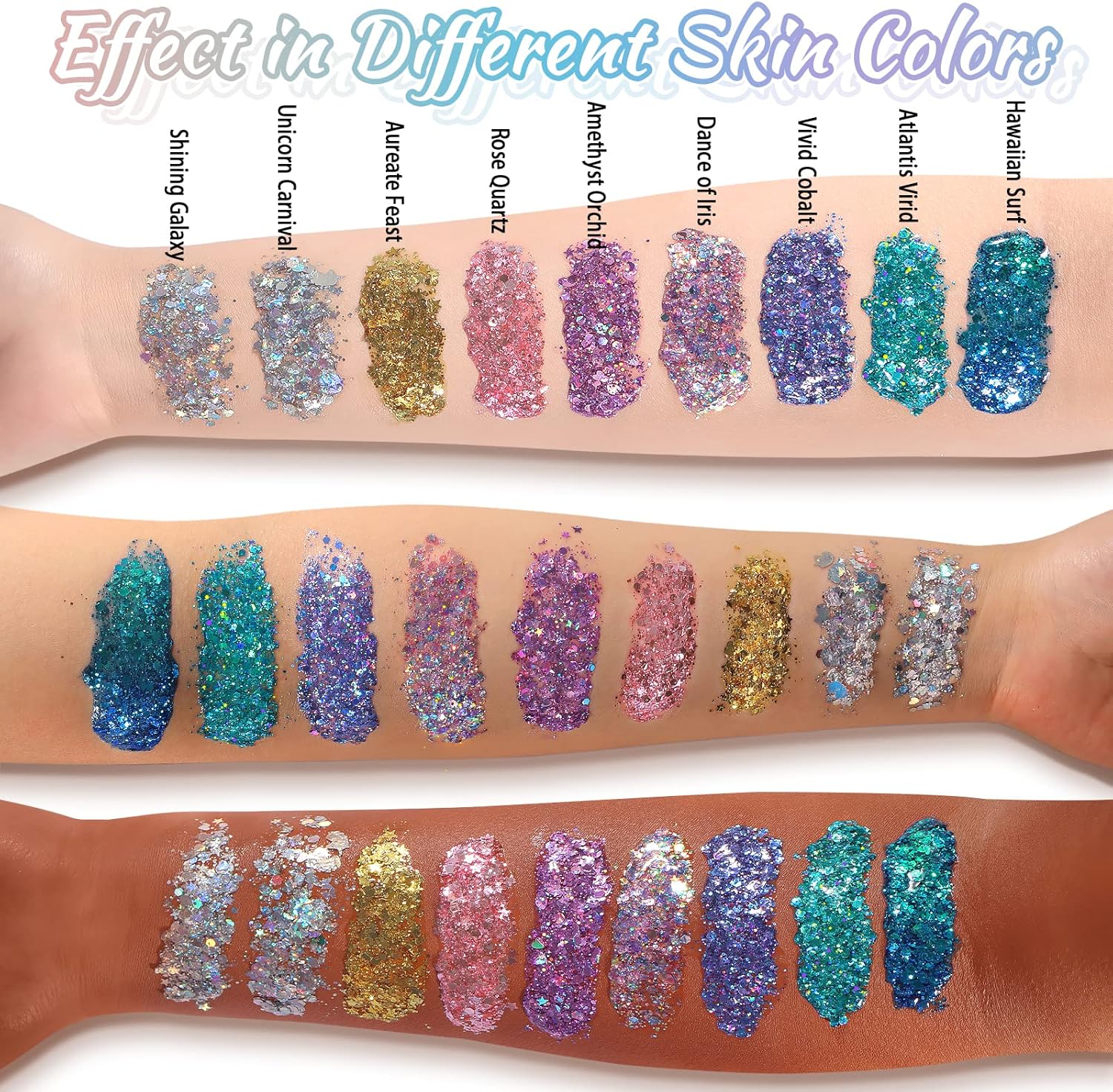 1.76oz Holographic Silver Glitter Gel for Face, Hair, and Body Makeup - Image 3