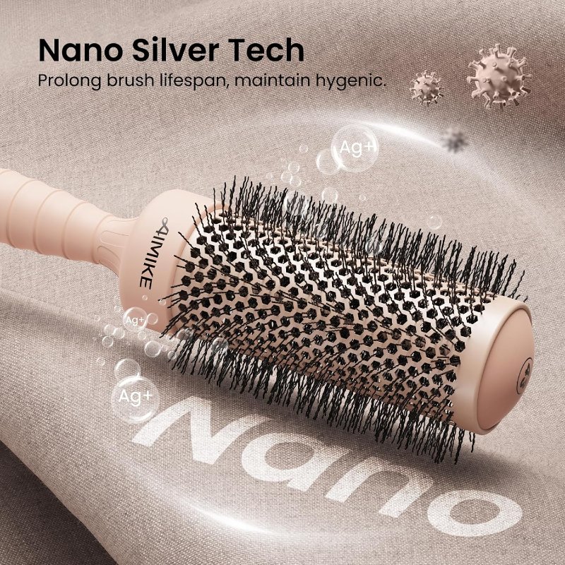 AIMIKE Nano Ion Thermal Ceramic Round Hair Brush, 1.7 Inch Medium Barrel - Image 2