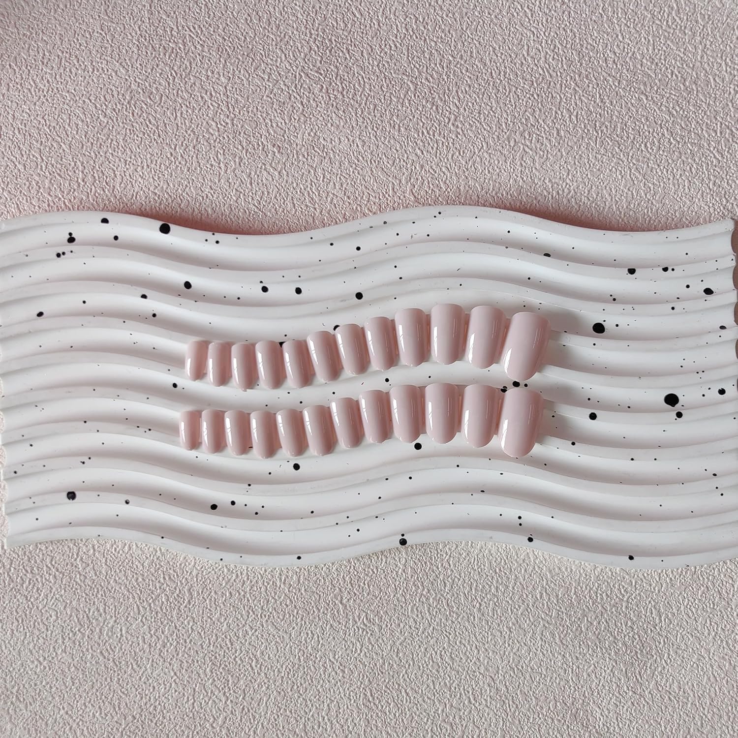Dusty Baby Pink Short Oval Press On Nails, 24 Pc Handmade Acrylic Glue-On Set - Image 6