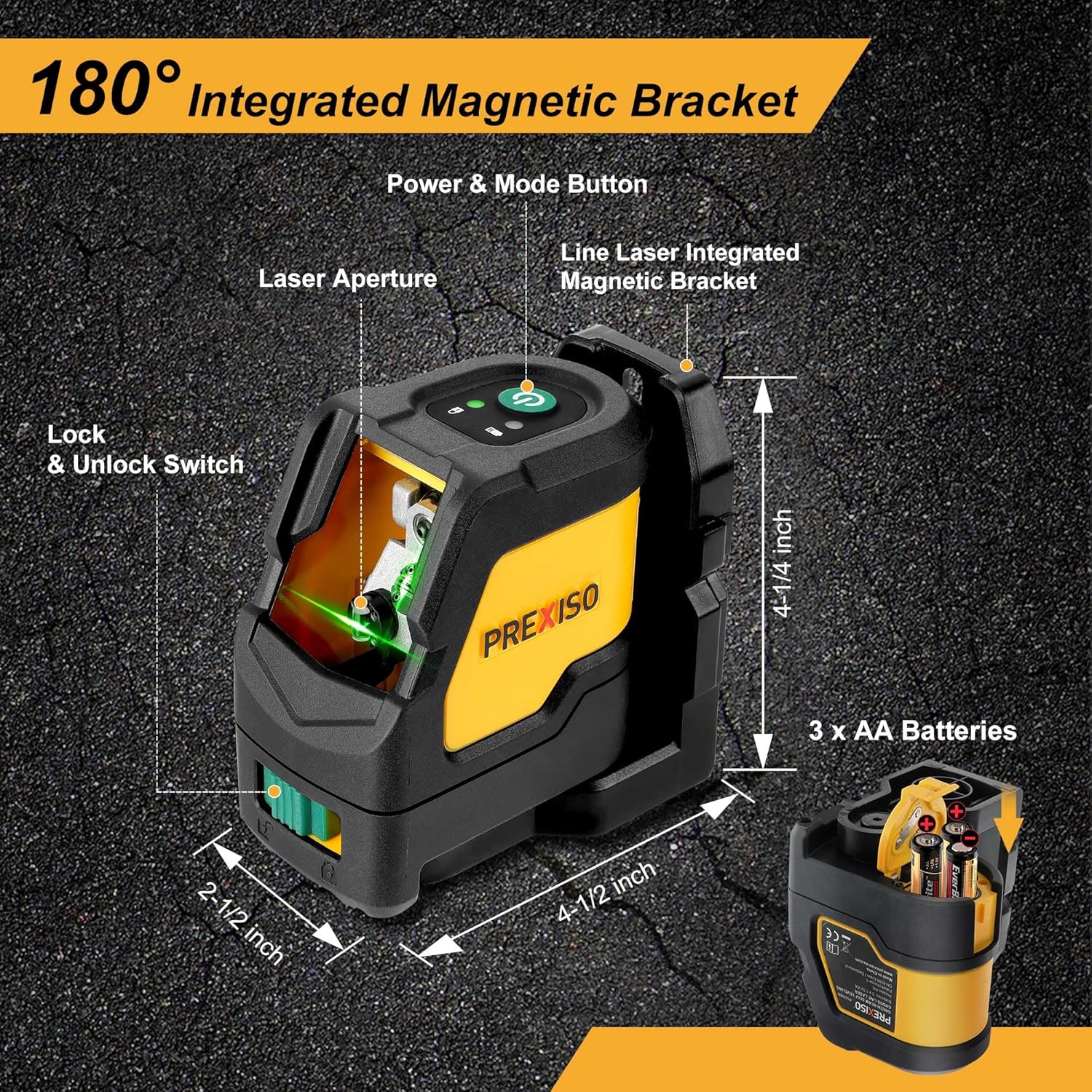 Prexiso IP54 Waterproof Laser Level with Tripod, 150 Degree Wide Angle, 100 Ft Range - Image 8