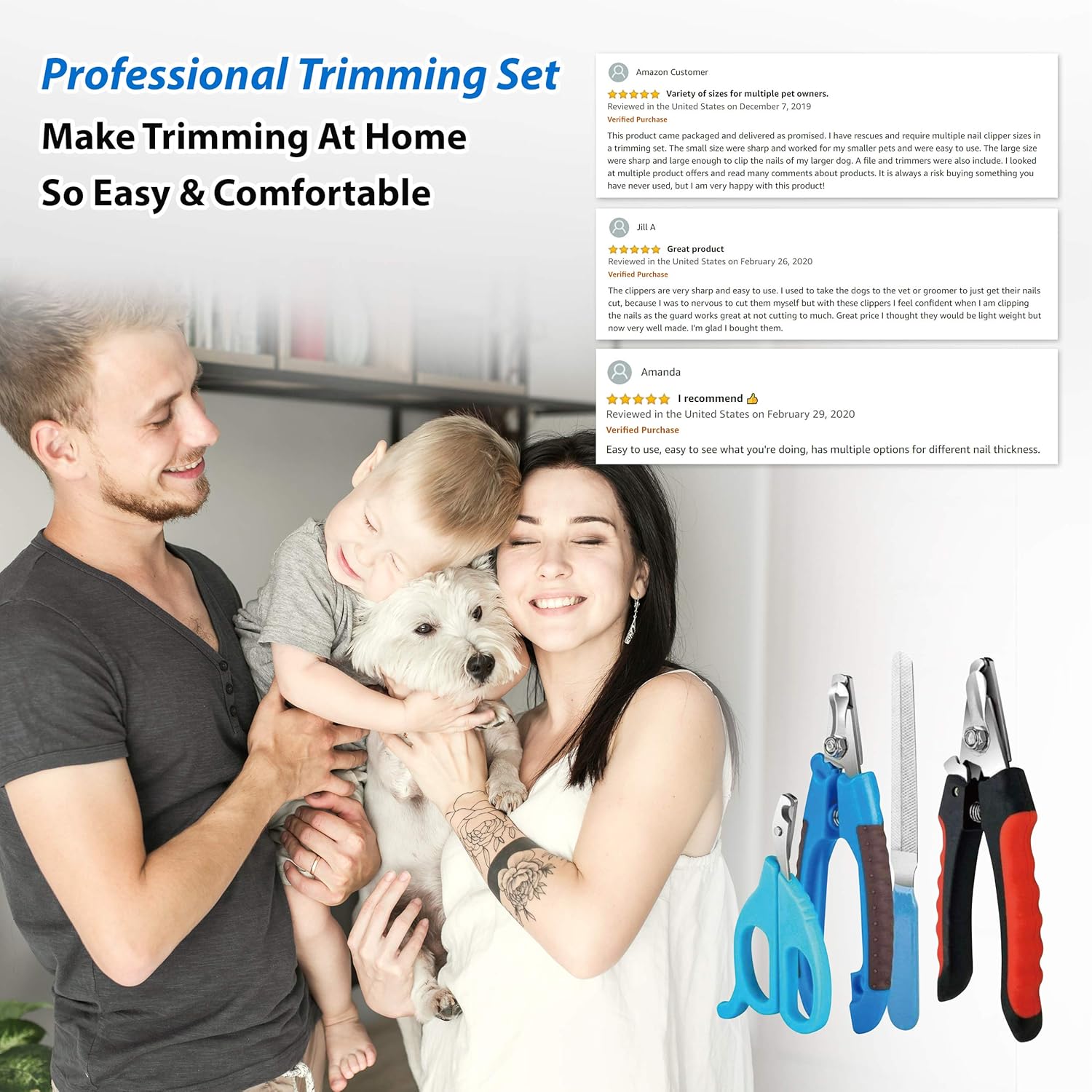 Large Dog Nail Clippers Set Puppy Grooming Tool Quick Sensor Sharp Blades - Image 6
