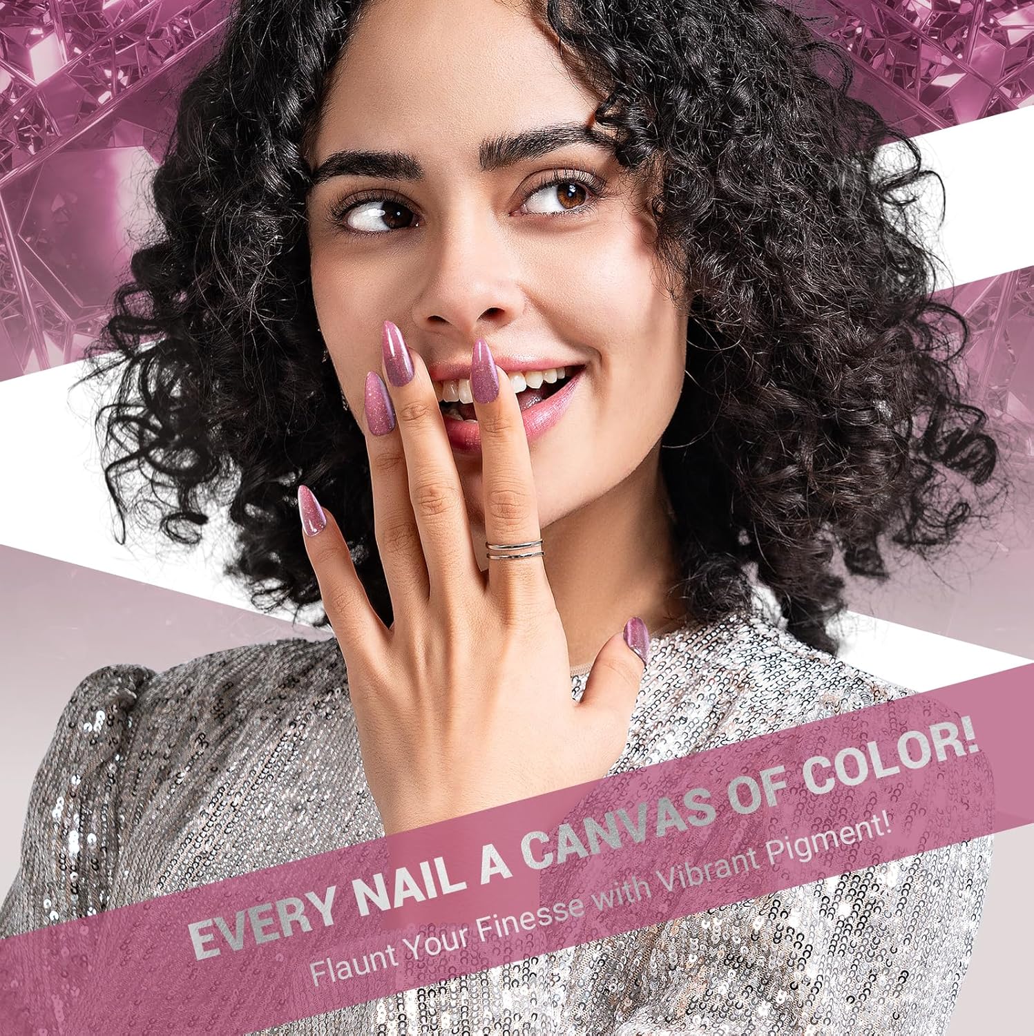 MelodySusie 15ml Pink Pastel Violet Glitter Gel Nail Polish Soak Off UV LED Compatible - Image 6