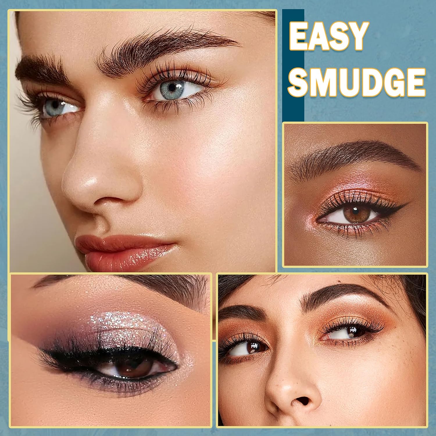 9 Color Smoky Eyeshadow Palette with 3 Brushes Waterproof Long Lasting High Pigment - Image 6