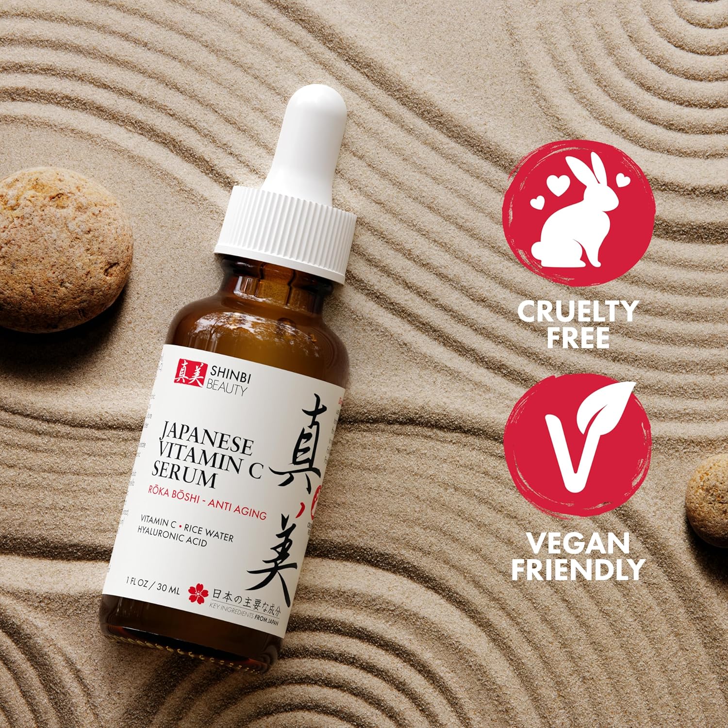 Japanese Anti-Aging Vitamin C Serum with Rice Water & Hyaluronic Acid 1oz - Image 4
