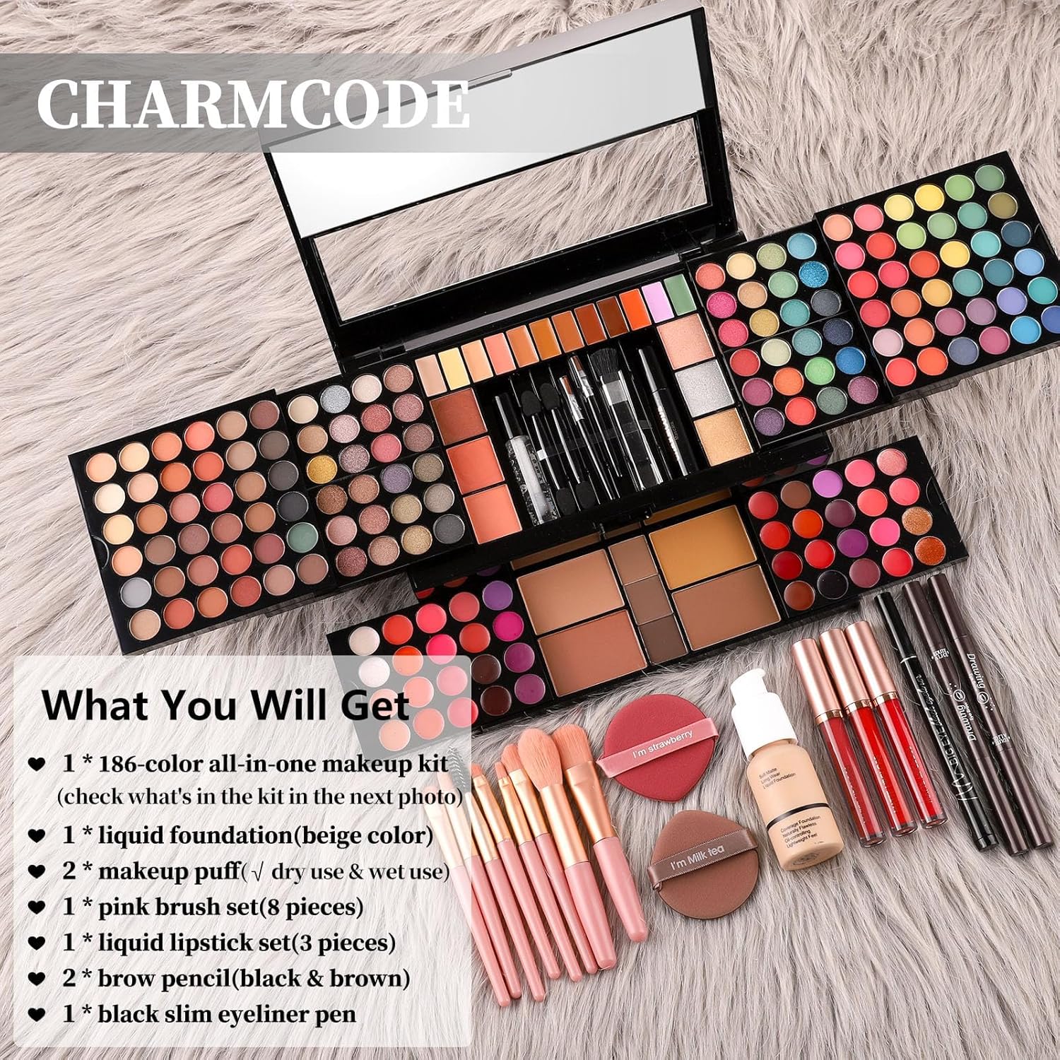 All-in-One Professional Big Makeup Kit for Teens and Women, Complete Beauty Case with Cosmetics Set - Image 2