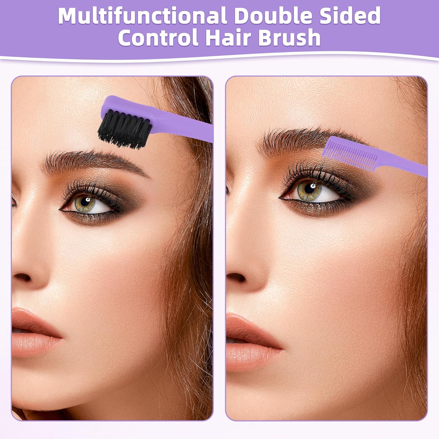3 Piece Hair Styling Comb Set: Stainless Steel Rat Tail & Edge Brush for Women - Image 6