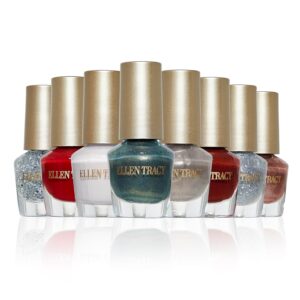 ELLEN TRACY 8-Piece Holiday Nail Polish Set: Long-Lasting, Full Coverage, and Cruelty-Free Beauty - 8.3 ml each bottles for a Luxurious Manicure Experience, Kraft Polar Bear