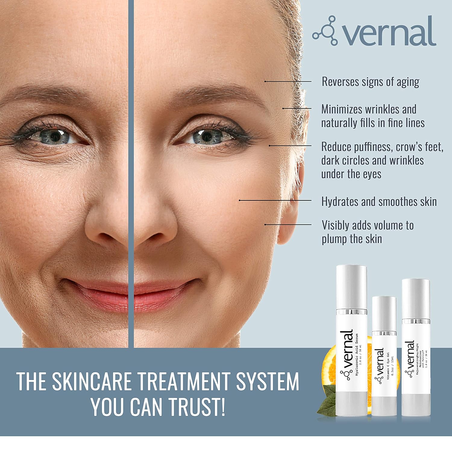 Vernal 100% Pure Hyaluronic Acid Serum 1 oz Anti-Aging Firming Skin with Vitamins C E - Image 5