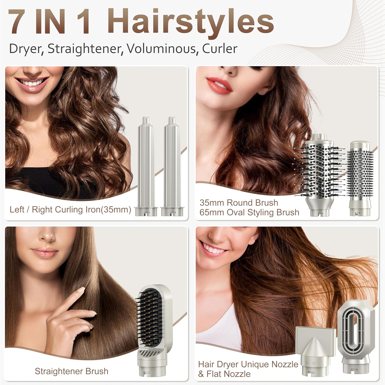 7-in-1 Ionic Hair Dryer Brush Set with 110,000 RPM for Styling and Drying - Image 2