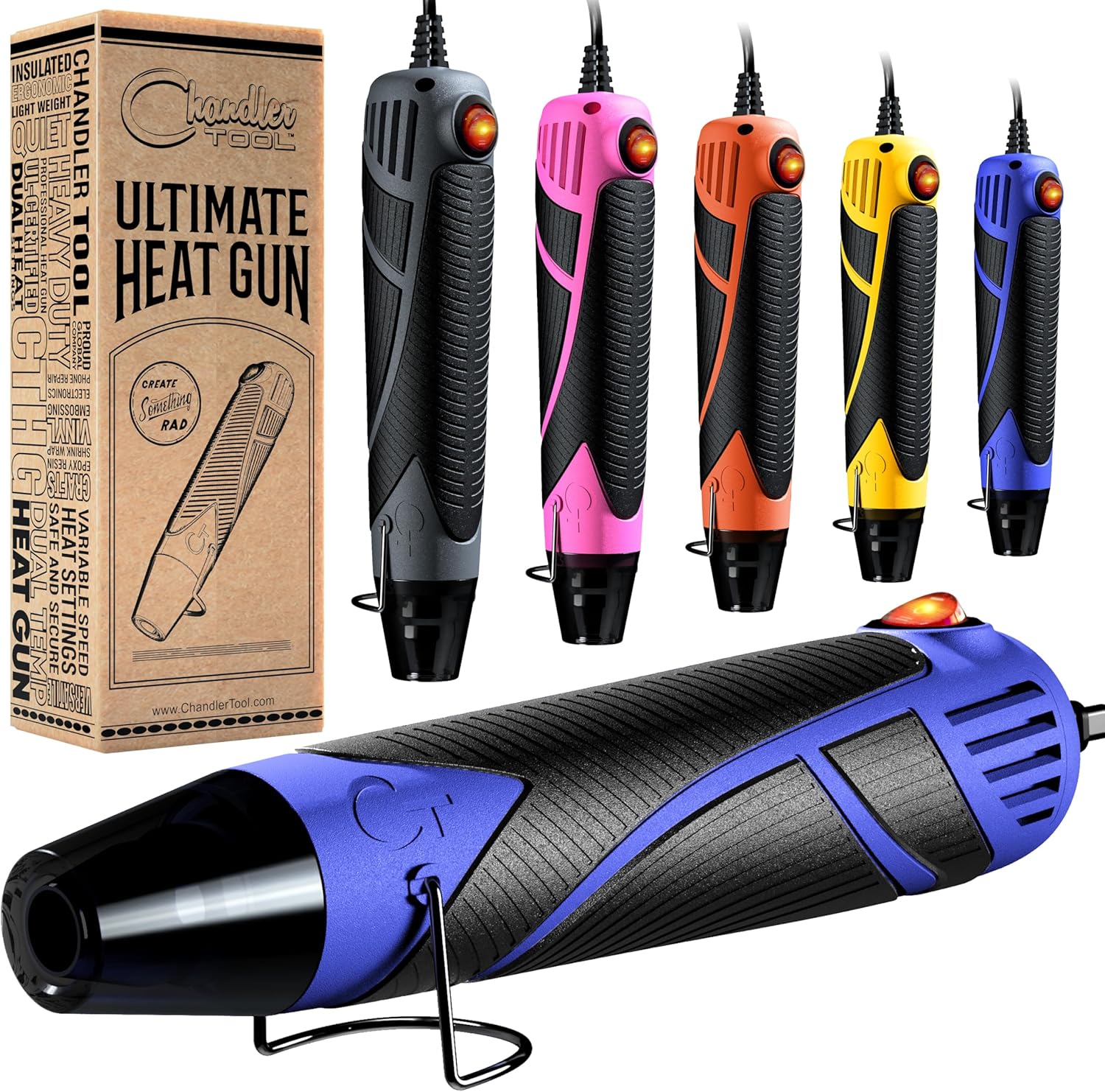Heat Gun for Crafting, Mini Dual Temp Hot Air Gun Tool for Epoxy Resin, Shrink Wrapping, Vinyl Wrap, Embossing, Electronics, Candle Making, Sublimation, Phone Repair & DIY (Blue/Black)