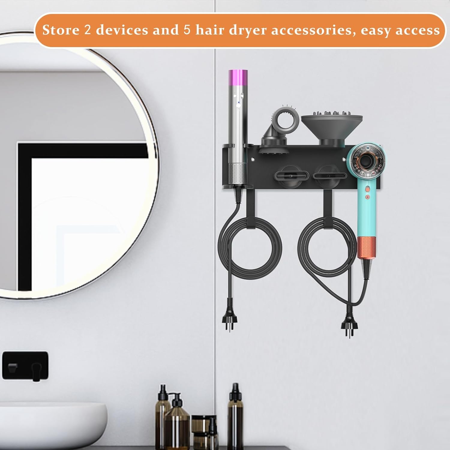 Dyson Supersonic HD16 Airwrap Wall Mount Hair Dryer Holder Metal Organizer Stand - Image 6
