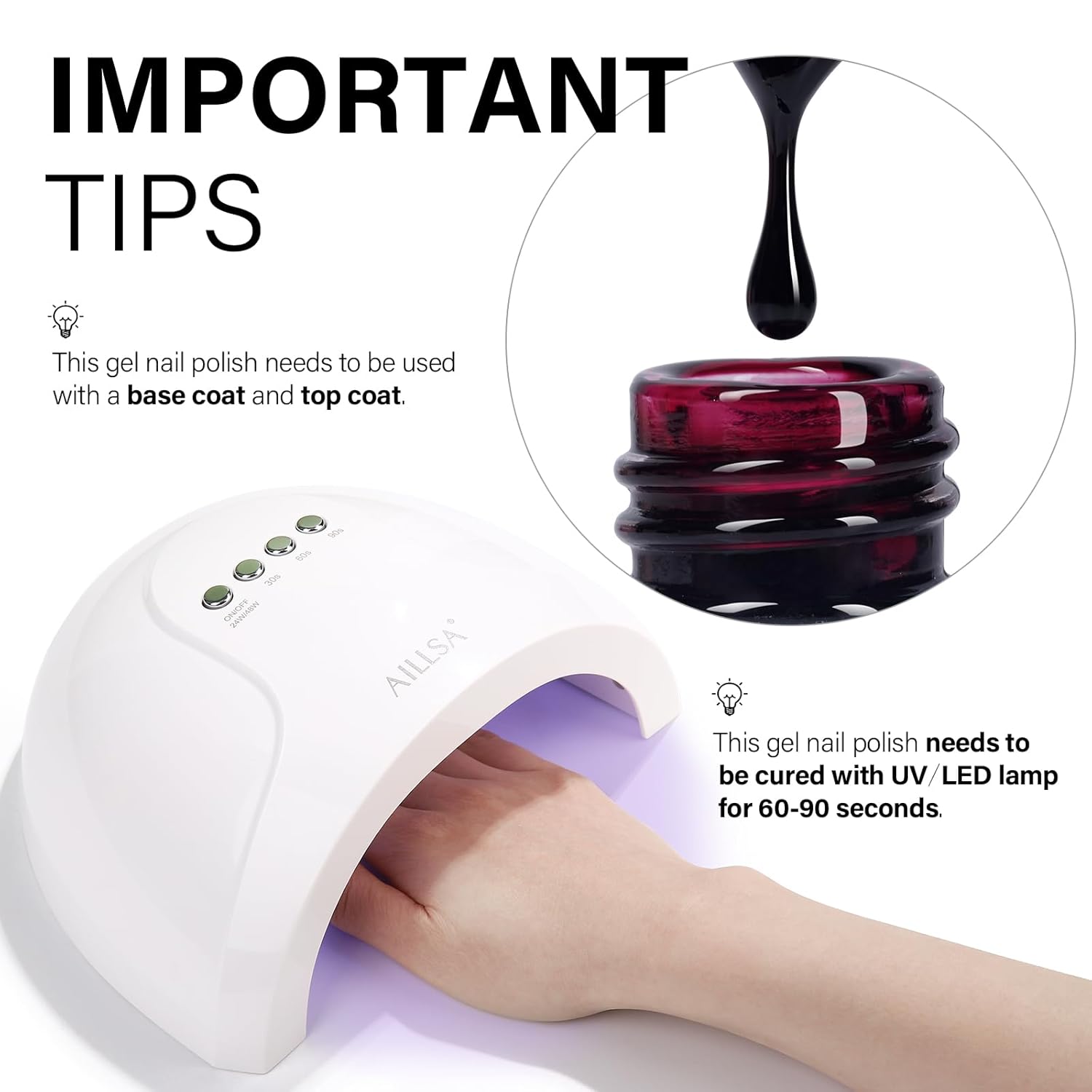 AILLSA 0.51 Oz Red Gel Nail Polish Jelly Queen Hearts Burgundy Translucent Finish - Image 3