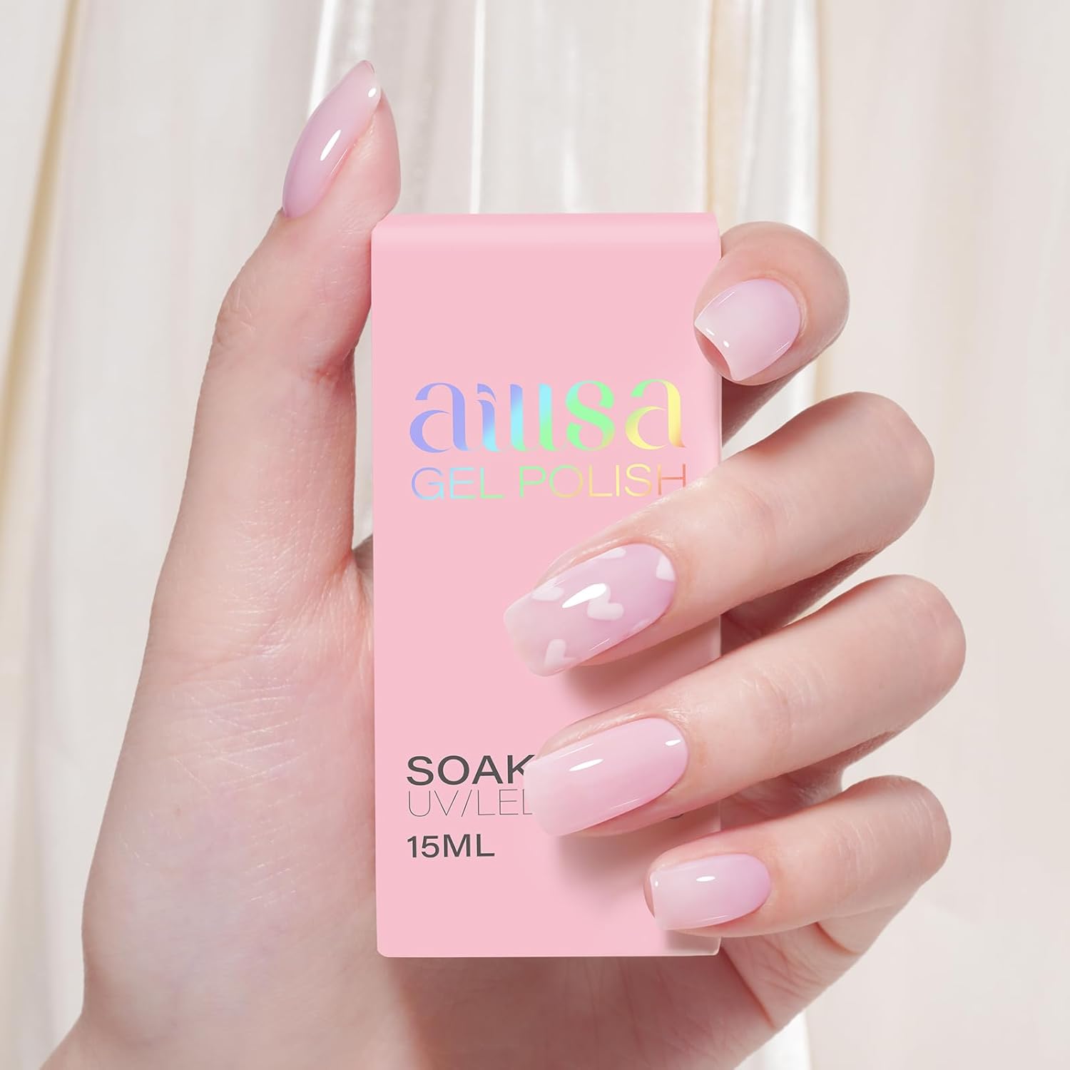 AILLSA Tokyo Sakura Sheer Jelly Gel Nail Polish Light Pink 0.51 Oz for French Manicure - Image 2