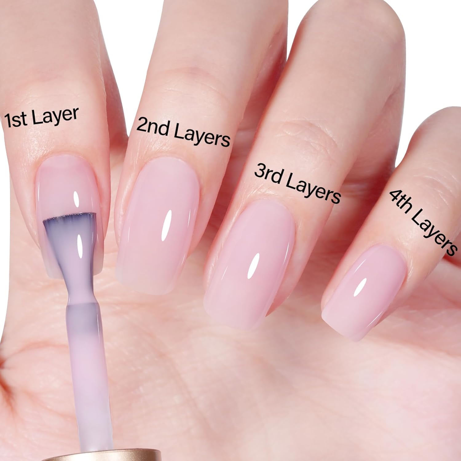 AILLSA Tokyo Sakura Sheer Jelly Gel Nail Polish Light Pink 0.51 Oz for French Manicure - Image 5