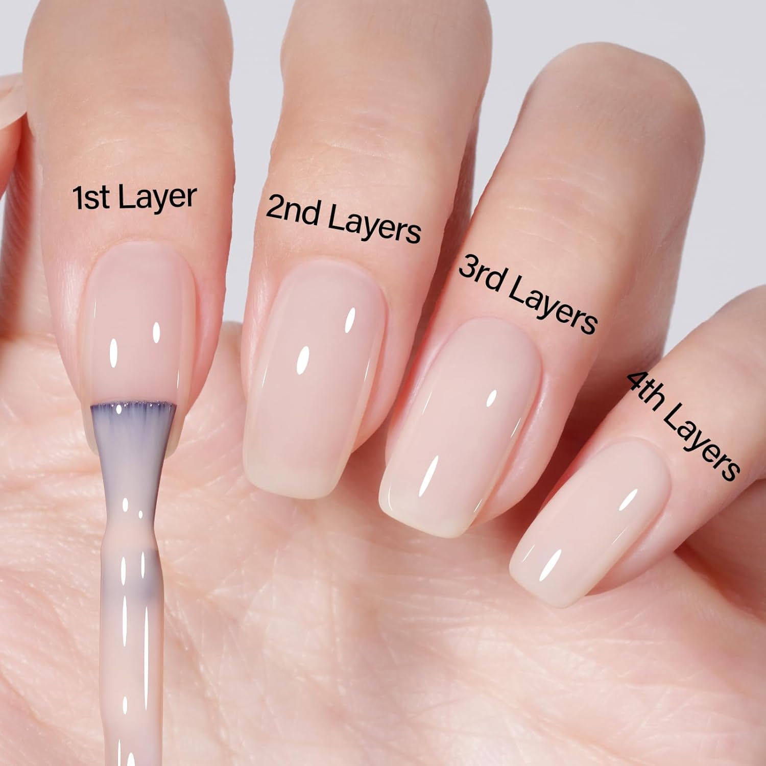 AILLSA Nude Gel Nail Polish Cloud Kiss Sheer Light Neutral Translucent for French Manicure 0.51 Oz - Image 5