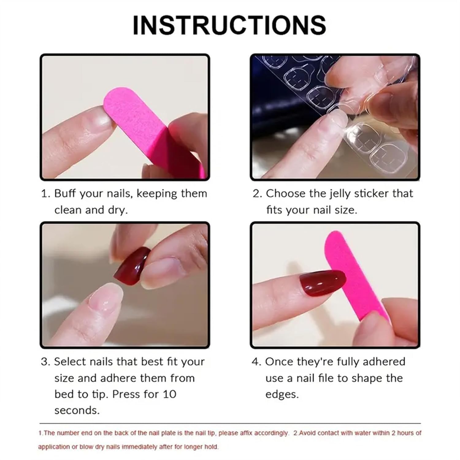 Medium Red Acrylic French Tip Almond Press on Nails with Heart Bow Design 24 Pieces - Image 5
