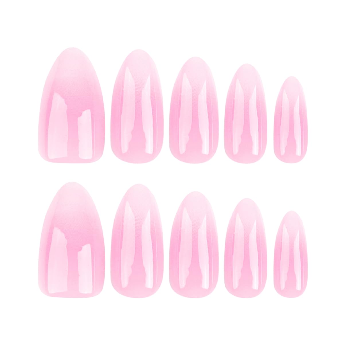 Almond Press on Nails Medium White Ombre Pink Fake Nails for Women, Classy Aesthetic Glue on Nails for Weddings and Birthdays - Image 2
