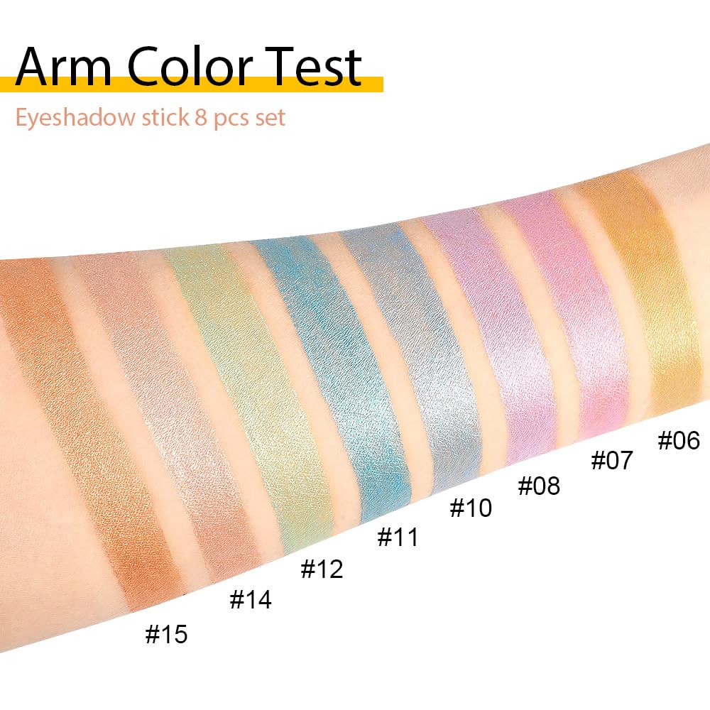 AMY'S DIARY Waterproof Cream Eyeshadow Stick Set 4 Colors Pearl White Black Grey Silver - Image 3