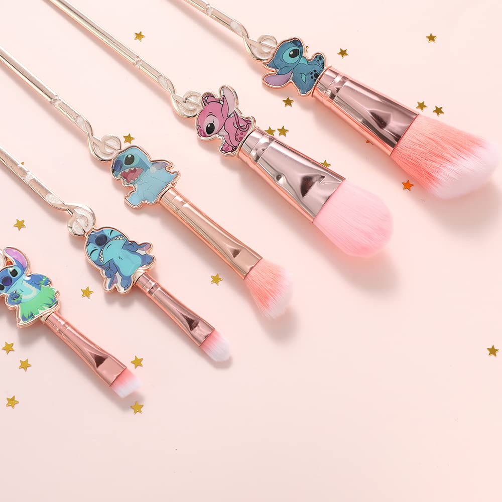 Anime Stitch 7-Piece Premium Synthetic Makeup Brush Set for Women and Girls - Image 6